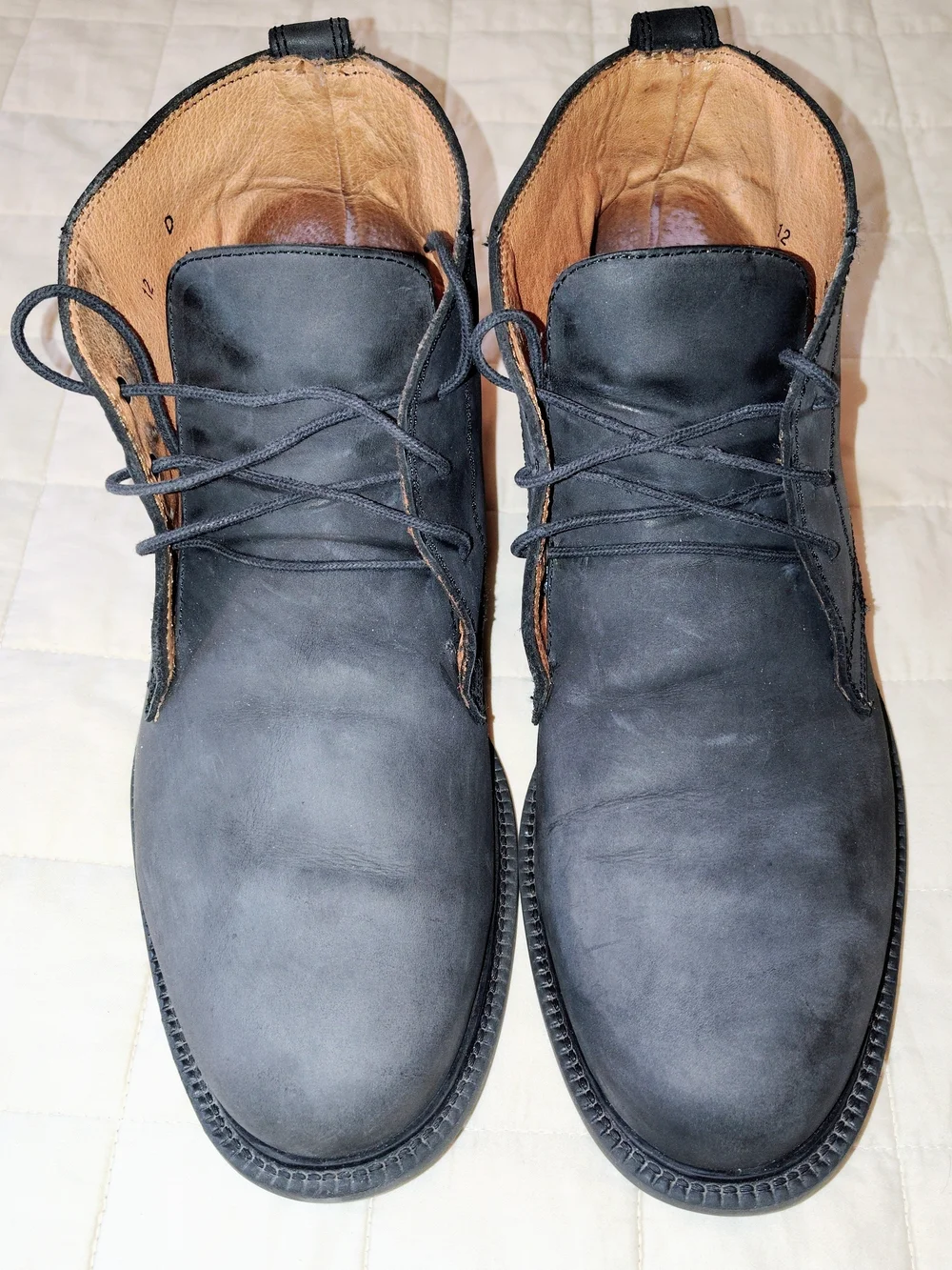 Banana Republic Black Suede Leather Mid Pull On Boots Chukka Shoes Men's 12 M